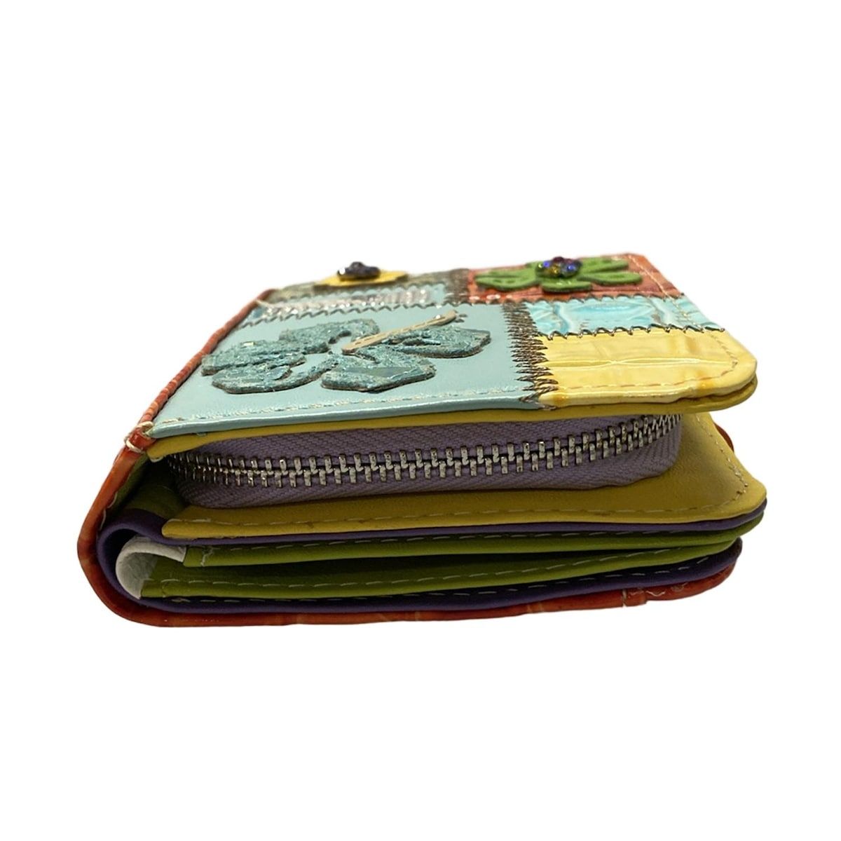 MICHELANGELO(ミケランジェロ) 2つ折り財布 - レッド×ライトブルー