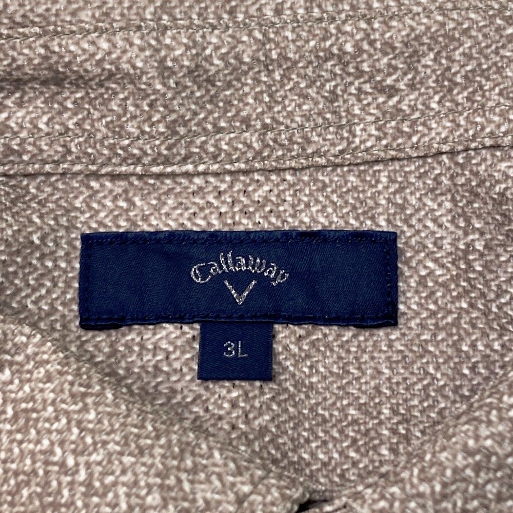 サイズ：3L CALLAWAY キャロウェイ  半袖ポロシャツ メッシュ  ベージュ系 [240101358910] ゴルフウェア メンズ ストスト サイズ：3L CALLAWAY キャロウェイ 半袖ポロシャツ メッシュ