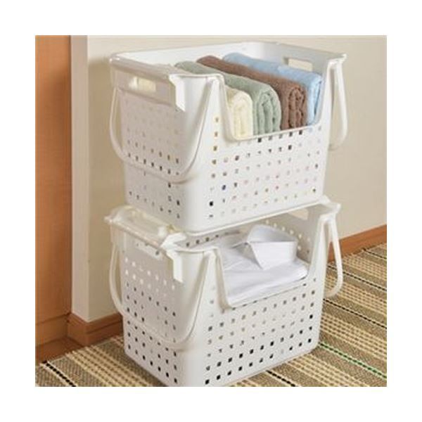 まとめ ヒマラヤ化学 積重ねワイドバスケット ブラウン 1個 ×10セット