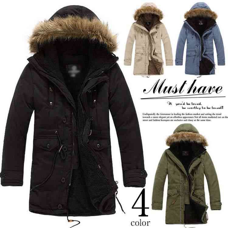 モッズコート メンズコート ロング 裏起毛モッズコート フェイクファー ロングモッズコート 中綿ミリタリージャケット アウター 4色 2019冬#cttt122172