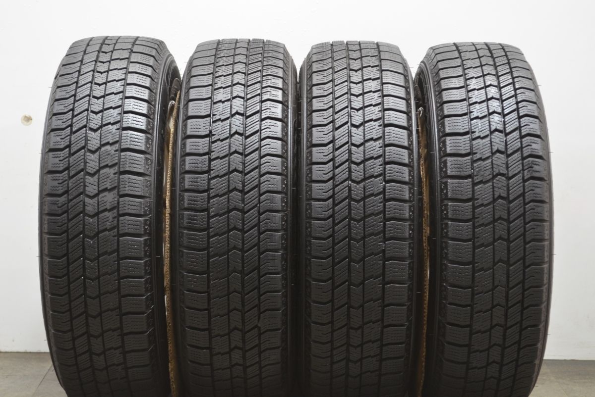 バリ溝】AQUA 14in 5.5J +42 PCD100 グッドイヤー アイスナビ8 165