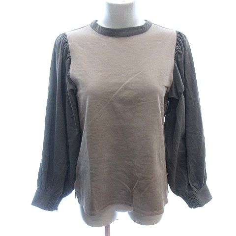 センスオブプレイス バイ アーバンリサーチ Sense of Place by Urban Research カットソー シャツ ブラウス 切替 バルーンスリーブ 長袖 ONE M ベージュ /AU