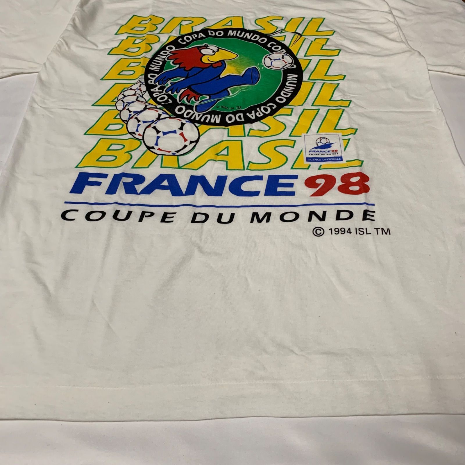 90s Screen Stars “1998 France World Cup” S/S Graphic T-Shirt スクリーンスターズ フランスワールドカップ グラフィックTシャツ 半袖 ホワイト Lサイズ デッドストック シングルステッチ サッカー