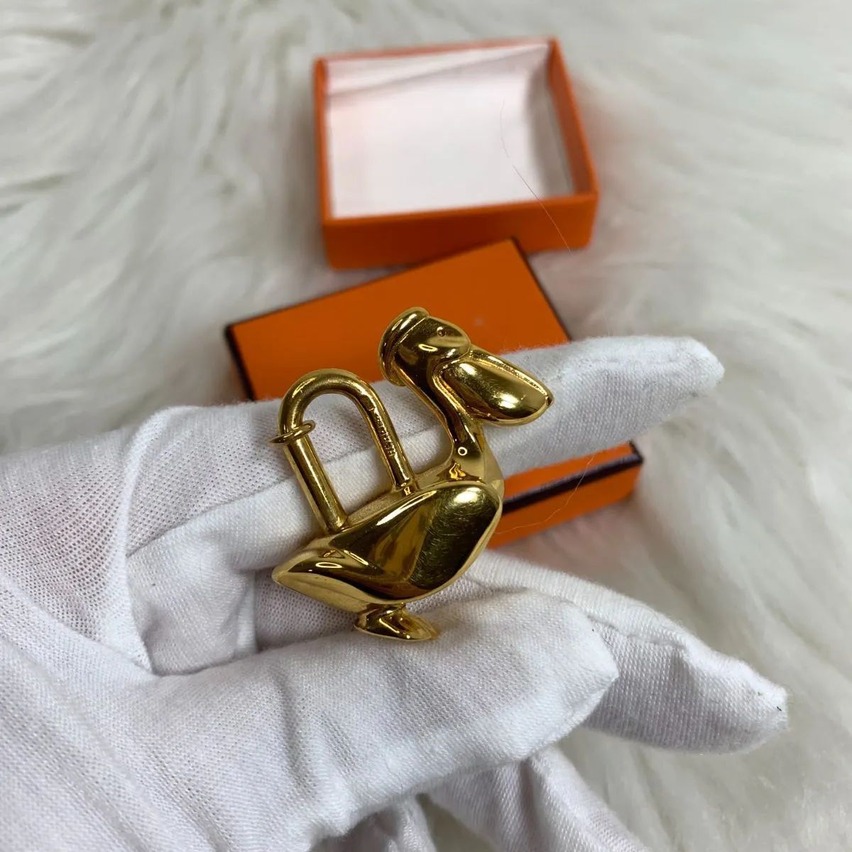 HERMES 1992年限定 カデナ ゴールド ペリカン チャーム箱付き