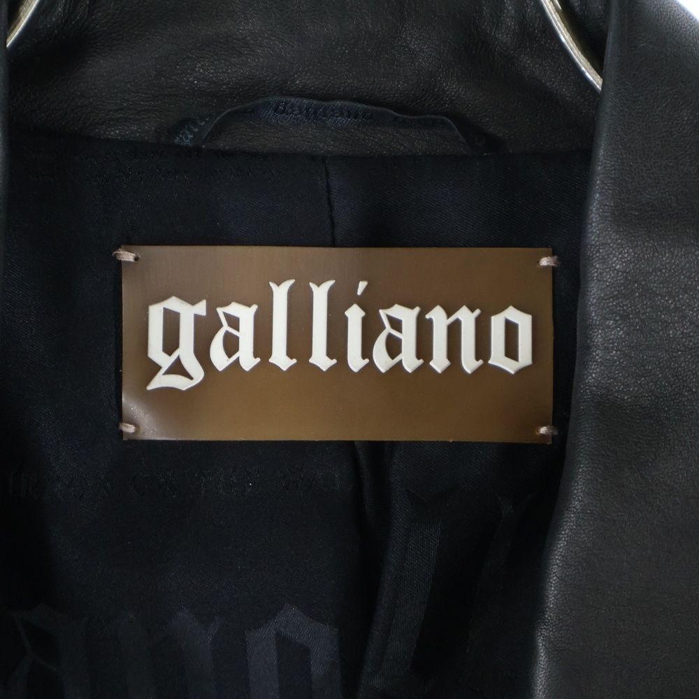 galliano (ガリアーノ) レザー ダブル ライダース ジャケット ブラック