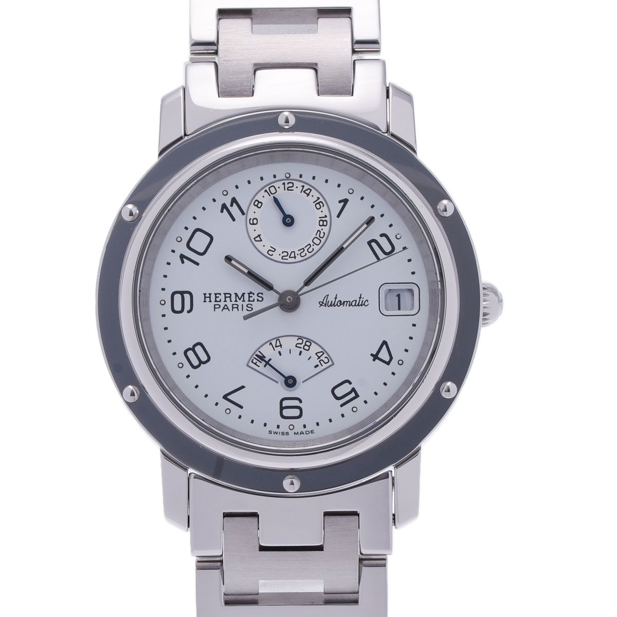HERMES クリッパー 自動巻き 時計 パワーリザーブ cl5 710 エルメスクリッパー パワーリザーブ ドゥブルトゥール メンズ