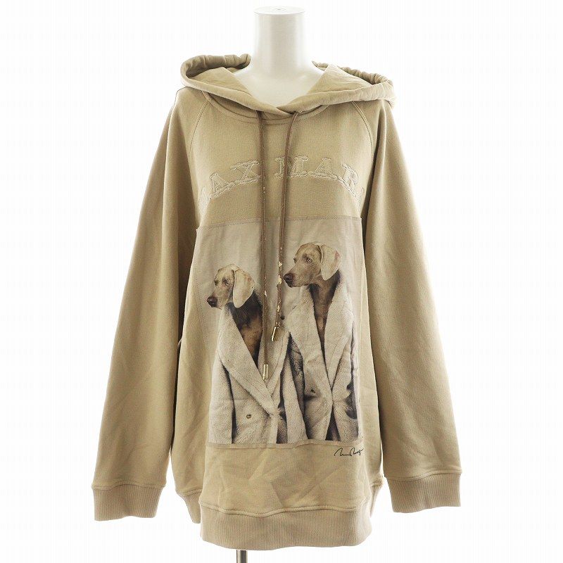 美品Max Maraマックスマーラウェグマンプリント　フーディパーカー ドッグ マックスマーラ MAX MARA ウィリアム ウェグマン パーカー プル