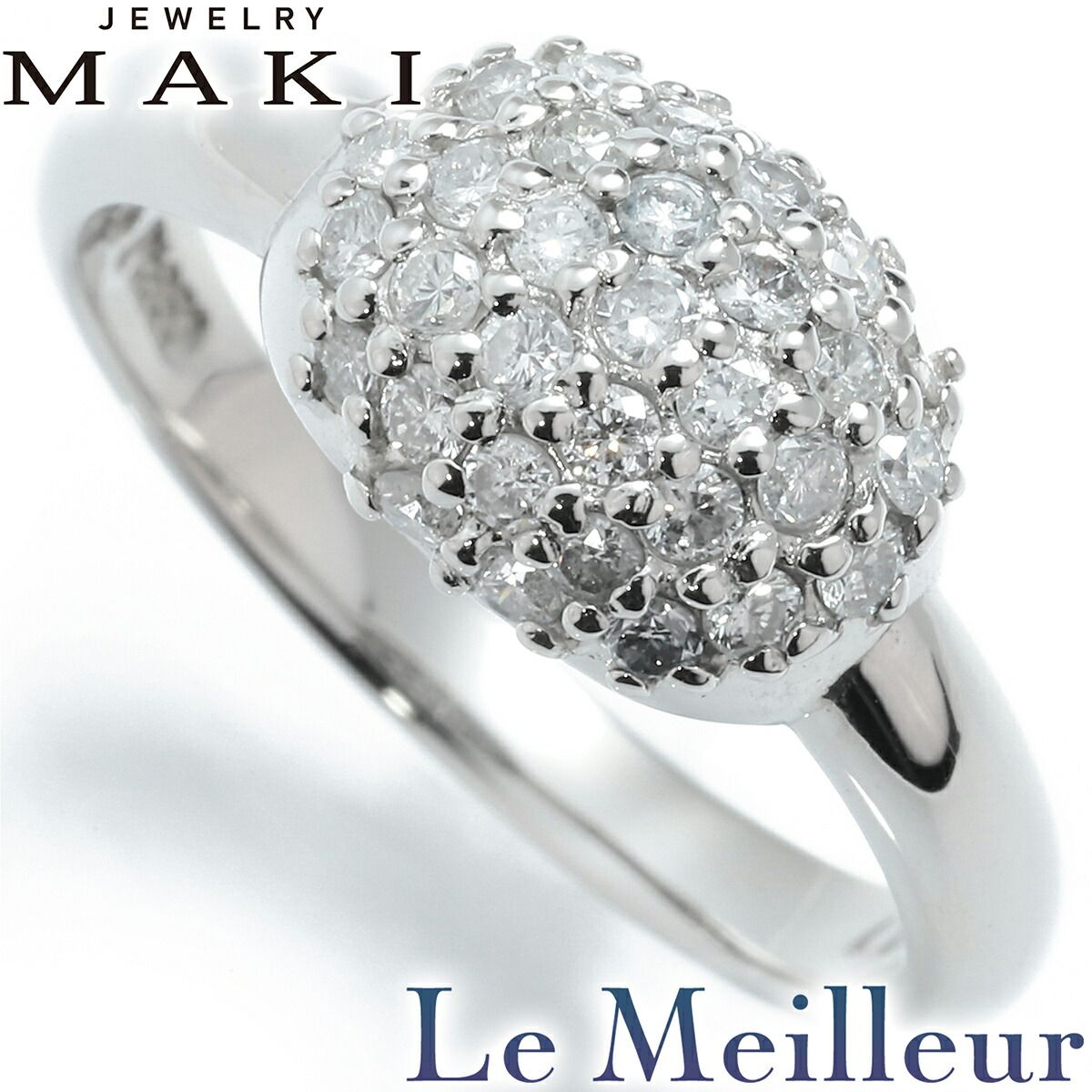 ジュエリーマキ パヴェデザインリング 指輪 ダイヤモンド 0.41ct Pt850 
