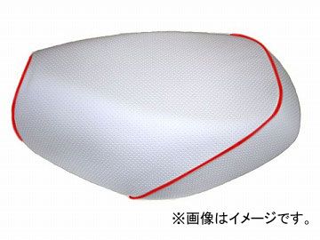 2輪 グロンドマン 国産シートカバー エンボスホワイト/赤パイピング (張替) 品番：GH17KC280P40 JAN：4562492998945 カワサキ バリオス(ZR250)