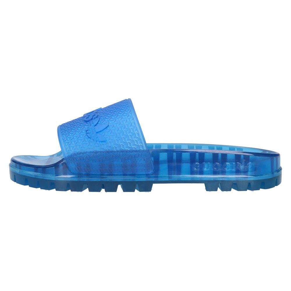 GUCCI (グッチ) 23SS × adidas ADILETTE × アディダス アディレッタラバー スライドサンダル ブルー IE2257
