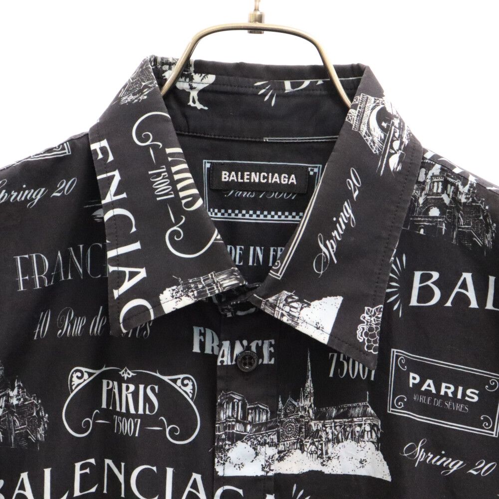 BALENCIAGA (バレンシアガ) 総柄 オーバーシルエット 半袖シャツ