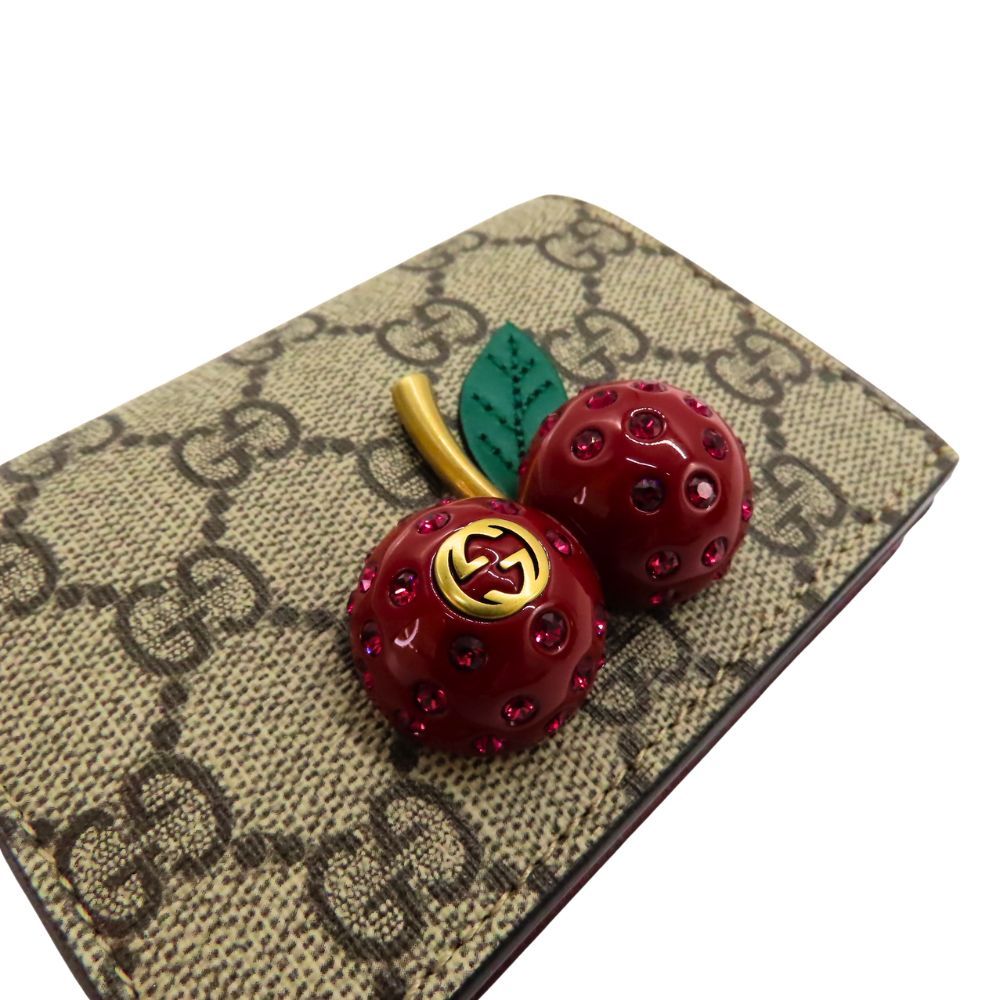 中古】GUCCI グッチ 476050 二つ折り財布 チェリー さくらんぼ