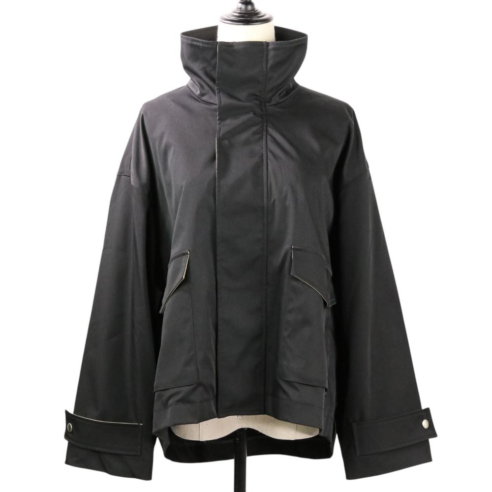 24AW Spick and Span スピックアンドスパン スタンド ショートブルゾン ジャケット 36 ブラック レディース 古着
