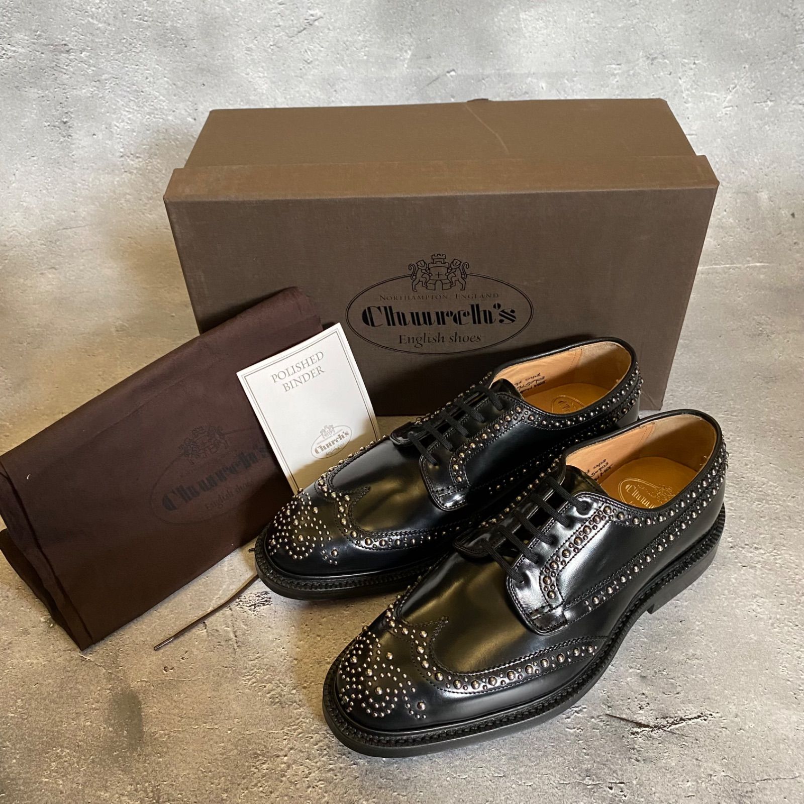 新品 Church's グラフトン ダービーブローグシューズ スタッズ