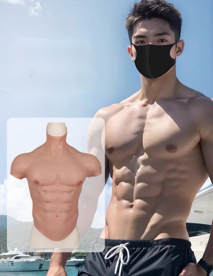 シリコン筋肉スーツ 偽筋肉 コスプレ用 イケメン筋肉 ハイネック 筋肉tシャツ 男装女子 シリコンスーツ