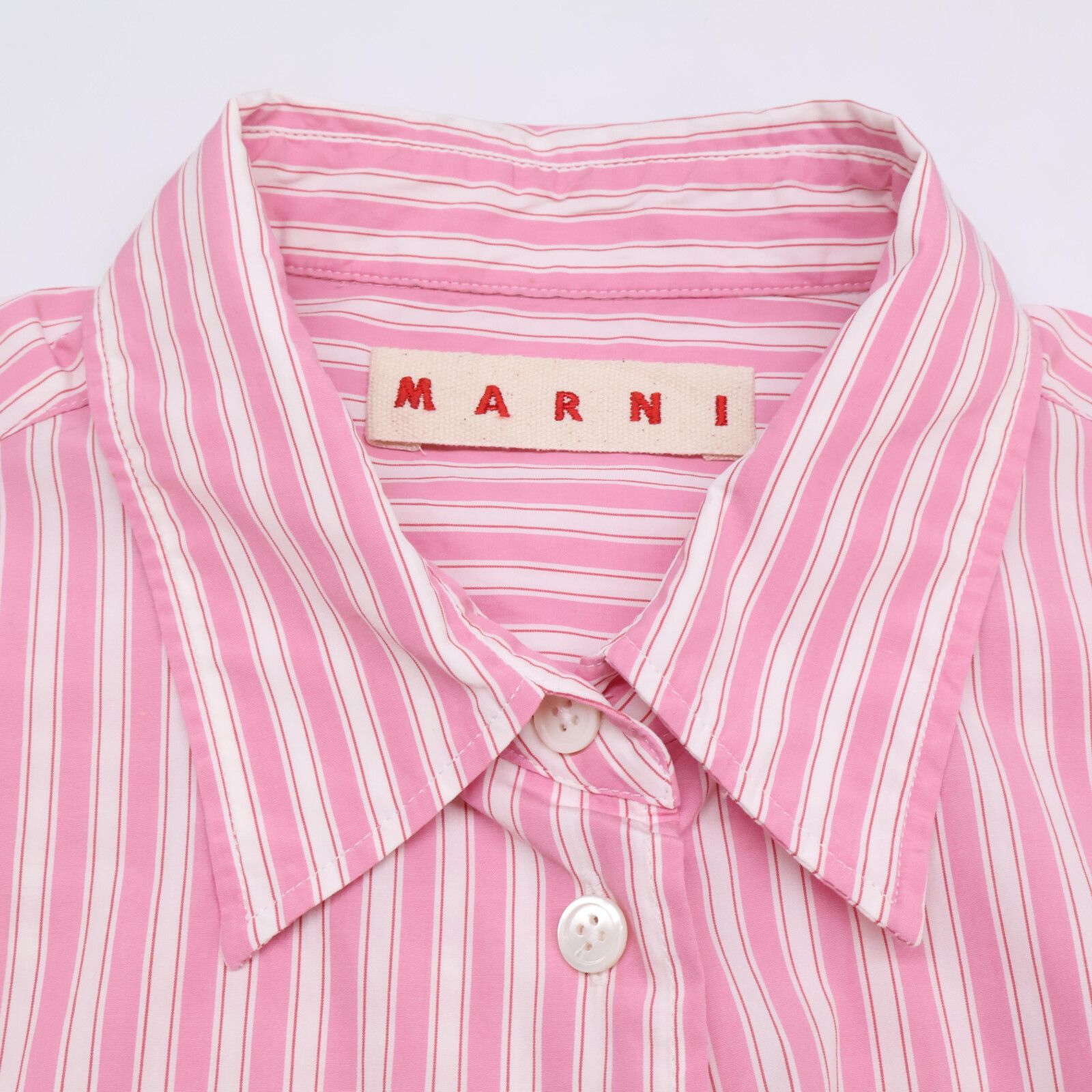 MARNI - マルニ MARNI 24SS シャツ ブラウス 半袖 ストライプ ピンク 40 MARNI - マルニ MARNI 24SS シャツ ブラウス 半袖 ストライプ