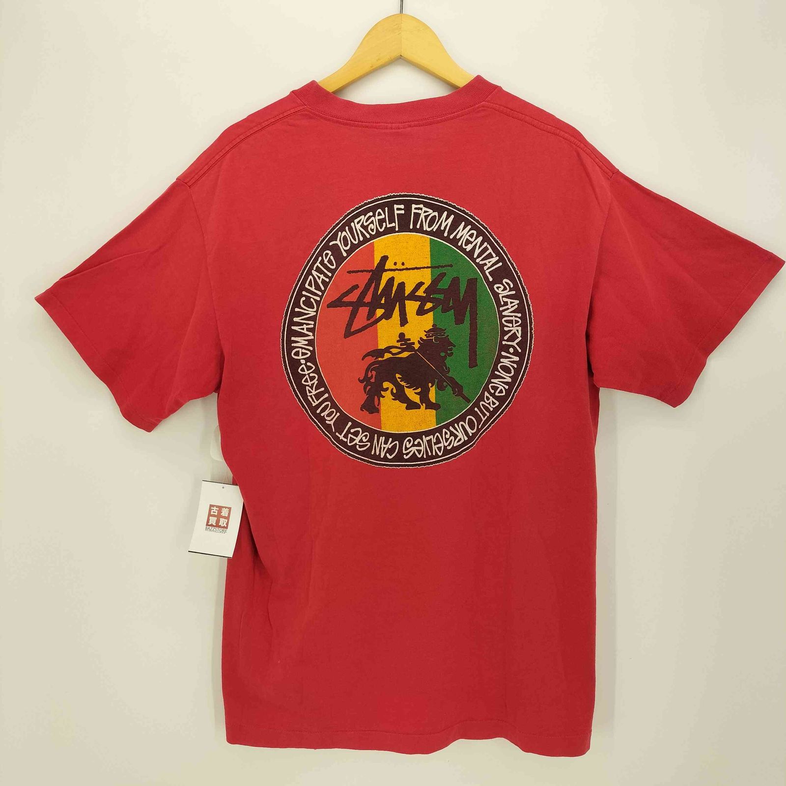 ステューシー Stussy 80s USA製 黒タグ 袖裾シングル ラスタカラー 