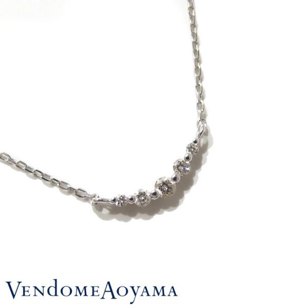 美品☆Vendome Aoyama ダイヤモンド リュール ネックレス K10 ホワイトゴールド ヴァンドーム青山☆ - メルカリ