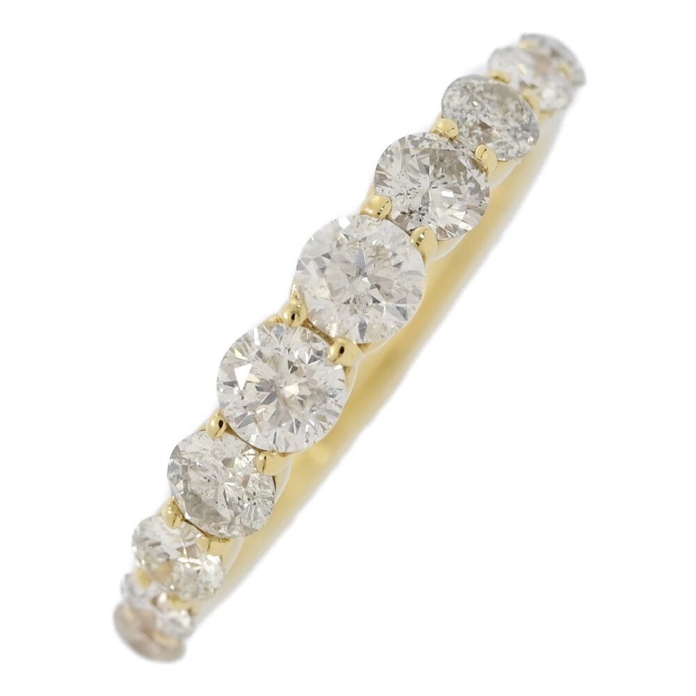 1ct/ハーフエタニティ9P・ダイヤモンド リング・指輪/K18YG/750-2.1g 