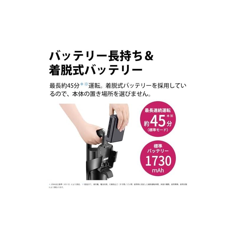 シャープ 掃除機 コードレス 軽量 スティック EC-FR9-B ラクティブエア サイクロン 着脱式バッテリー