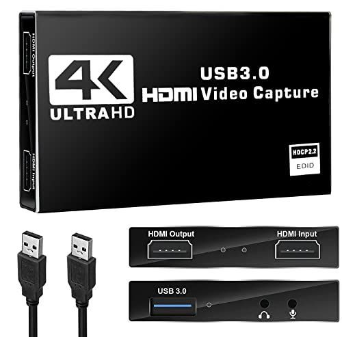 ジェットブラック 4K HDMI キャプチャーボード パススルー 60FPS USB3 ...