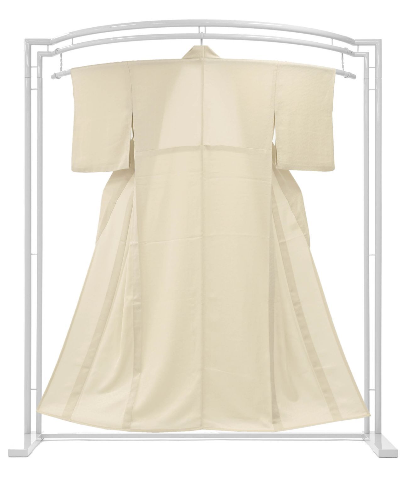 東レシルック｜単衣仕立て｜色無地｜居敷当付き｜花の吹き寄せ 白鼠色｜身丈160 裄68｜1559110