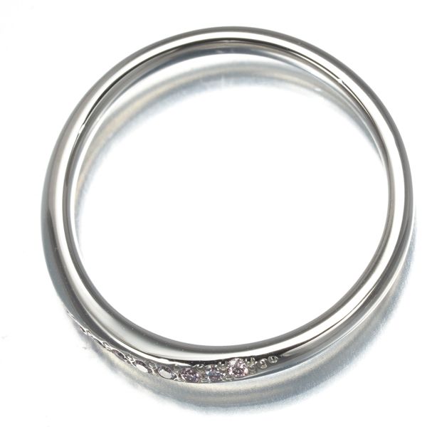 4℃ リング ピンクダイヤ ダイヤモンド ウェーブ 9号 Pt950 #170140  