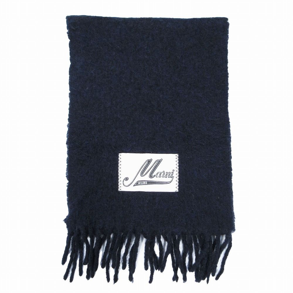 MARNI マルニ マフラー ストール ロゴタグ フリンジ アルパカ