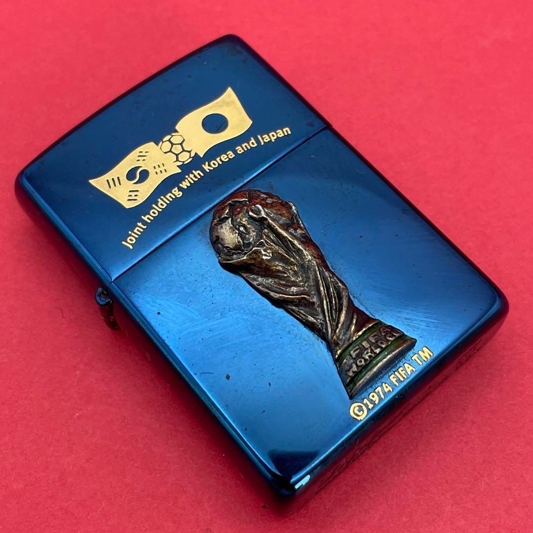 【新品】日韓ワールドカップ　zippo ジッポ　サッカー Zippo 2002 FIFA 日韓サッカーワールドカップ フリントケース付