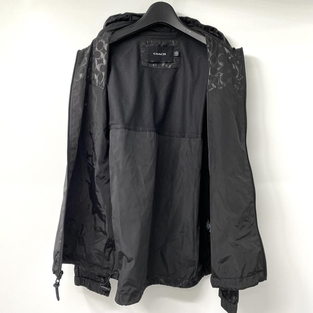 中古】COACH シグネチャーウインドブレーカー フルジップ ブラック