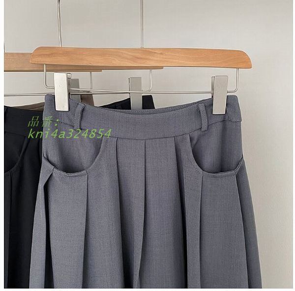 大人キュロットスカート パンツ マキシ丈 ロング丈 タックフグレー ベージュ通勤通学20代30代40代50代60代 kni4a324854 DECORATOM_COM_BR