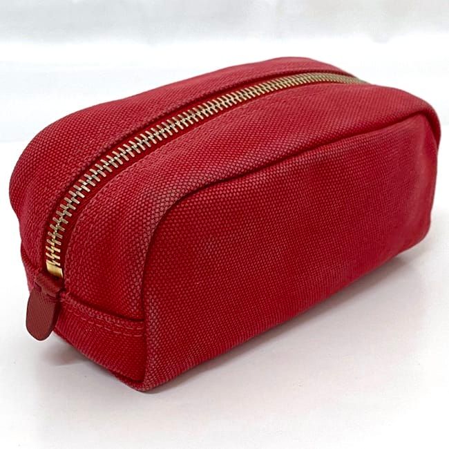 Prada Red Canvas Leather Small Pouch AB Condition Authentic