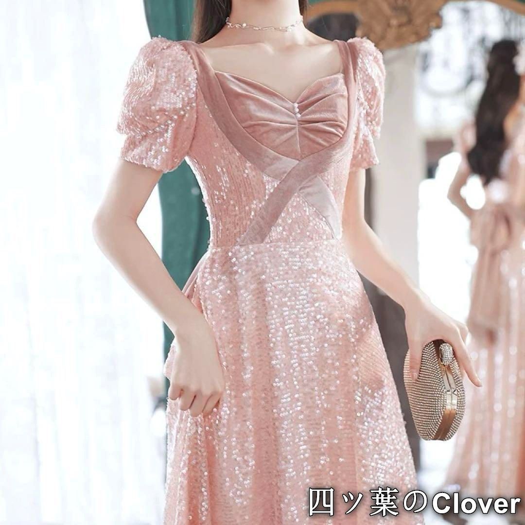 美品・未使用新品】総スパンコールのパールにリボンが可愛い 半袖