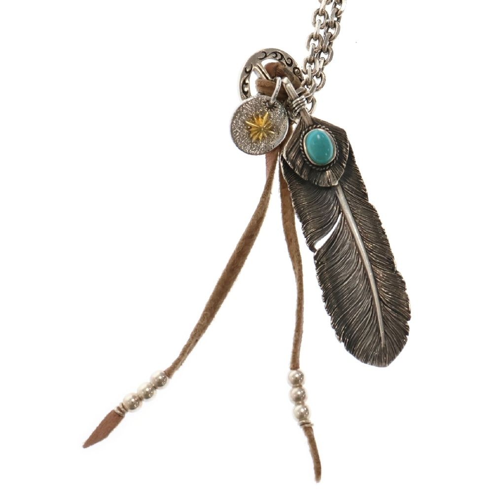 SAAD (サード) ターコイズフェザー右向き メタルプレート メディスン