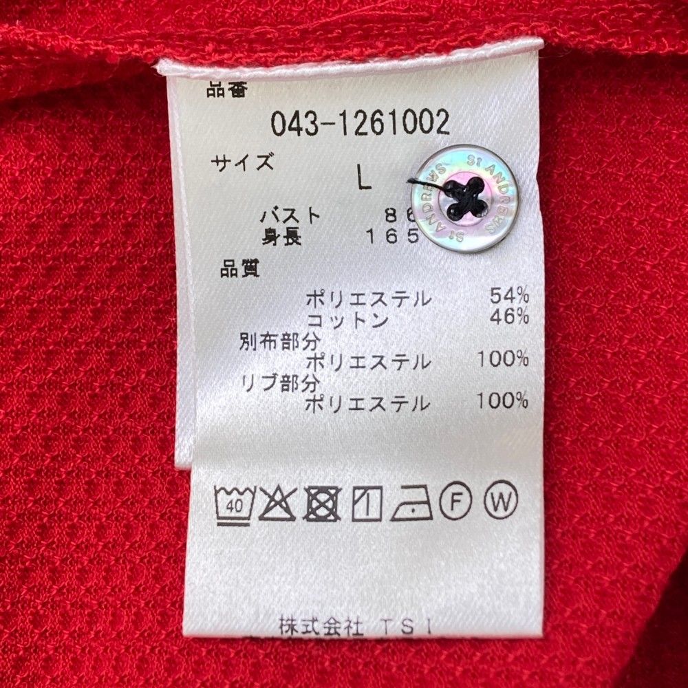 サイズ：L ST ANDREWS セントアンドリュース 長袖ポロシャツ