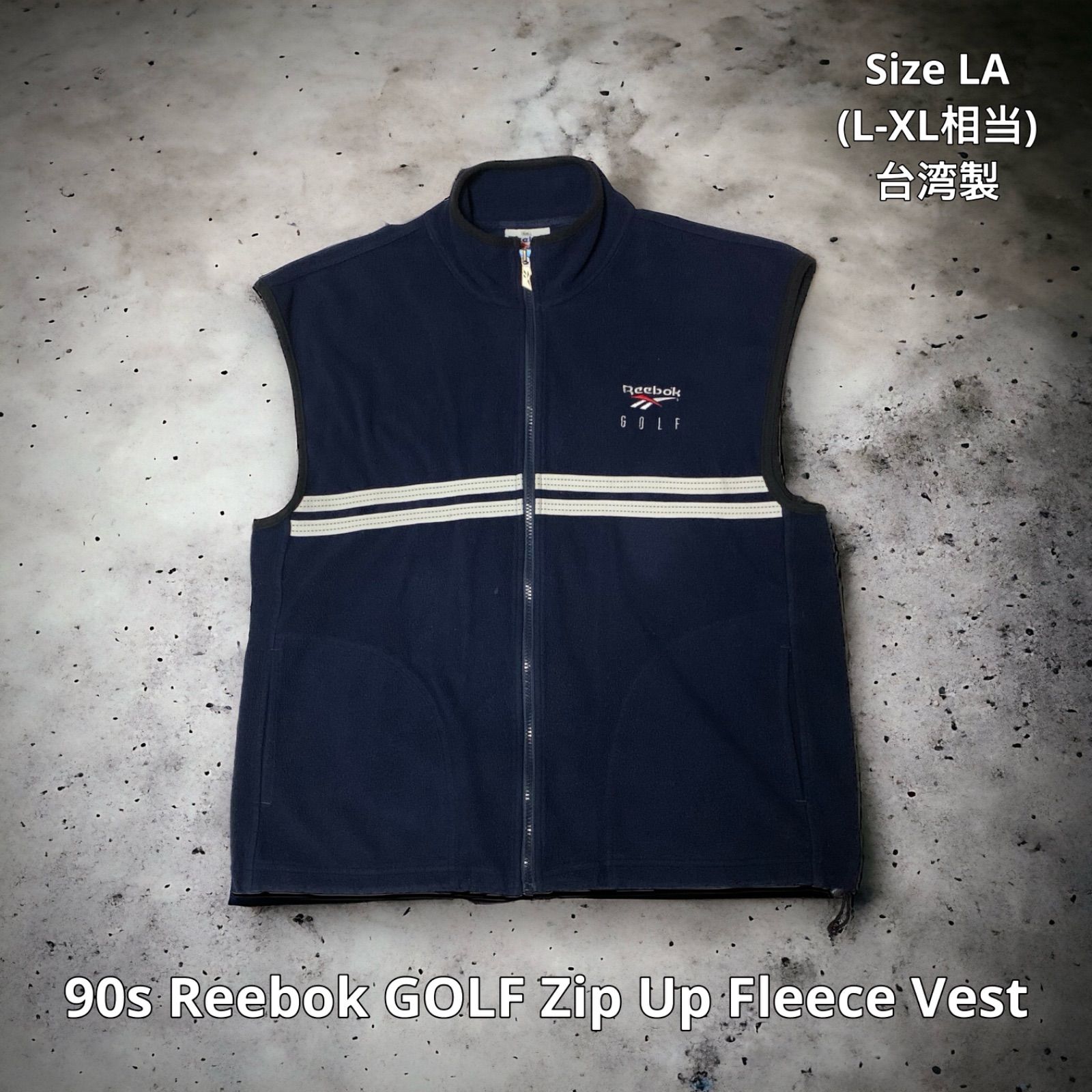 90s Reebok GOLF Zip Up Fleece Vest リーボックゴルフ ジップアップ