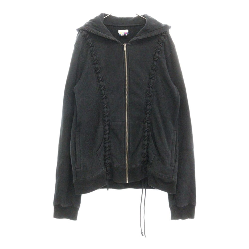 FACETASM (ファセッタズム) 11AW STRING HOODIE ストリング ジップアップパーカー ブラック NB-SW-M01