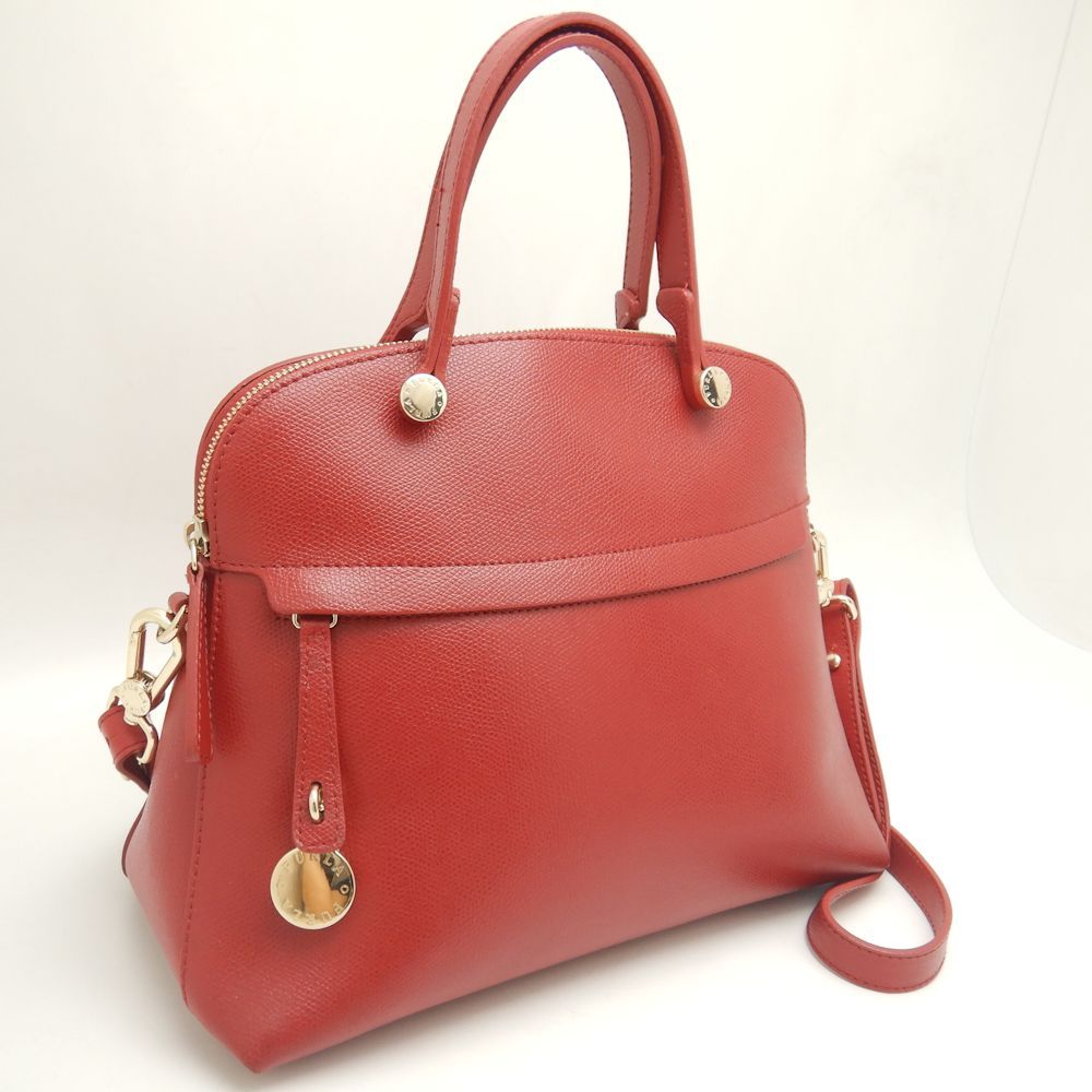 Furla フルラ パイパー ハンドバッグ 2WAY レザー レッド/251886【中古  