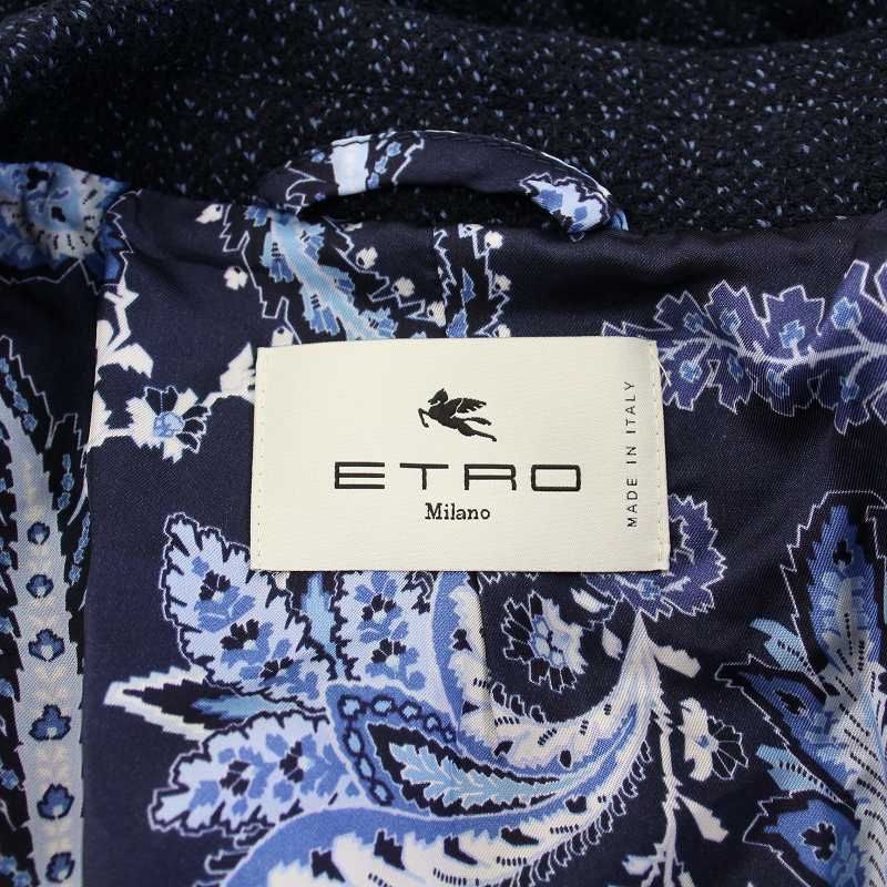 ETRO ツイード ブレザー 青・赤・白 エトロ ETRO テーラードジャケット ブレザー アウター シングル