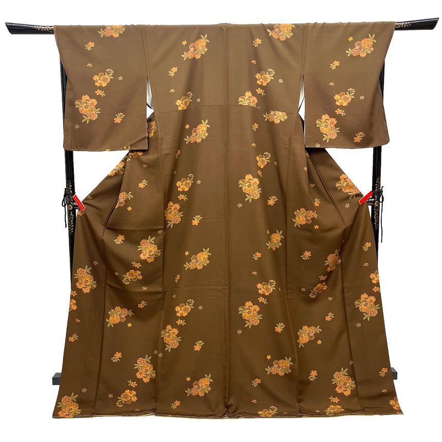 正絹 小紋 賑々しい 裄70センチ トールサイズ 