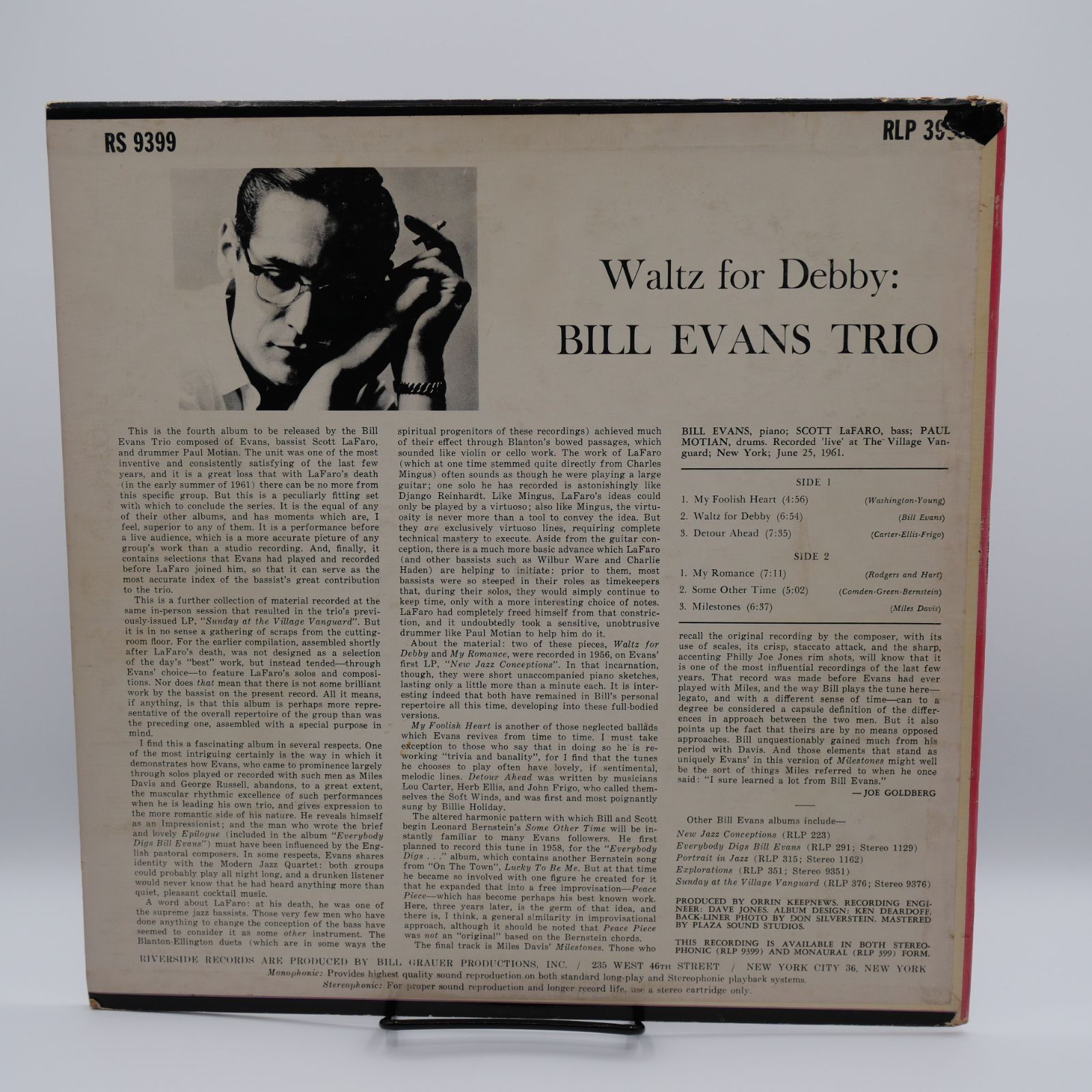 ビル・エヴァンス Bill Evans参加【キング盤・美盤・美ジャケ・音響◎】 1963年 米DGモノラル再発】ビル・エヴァンス Waltz For Debby