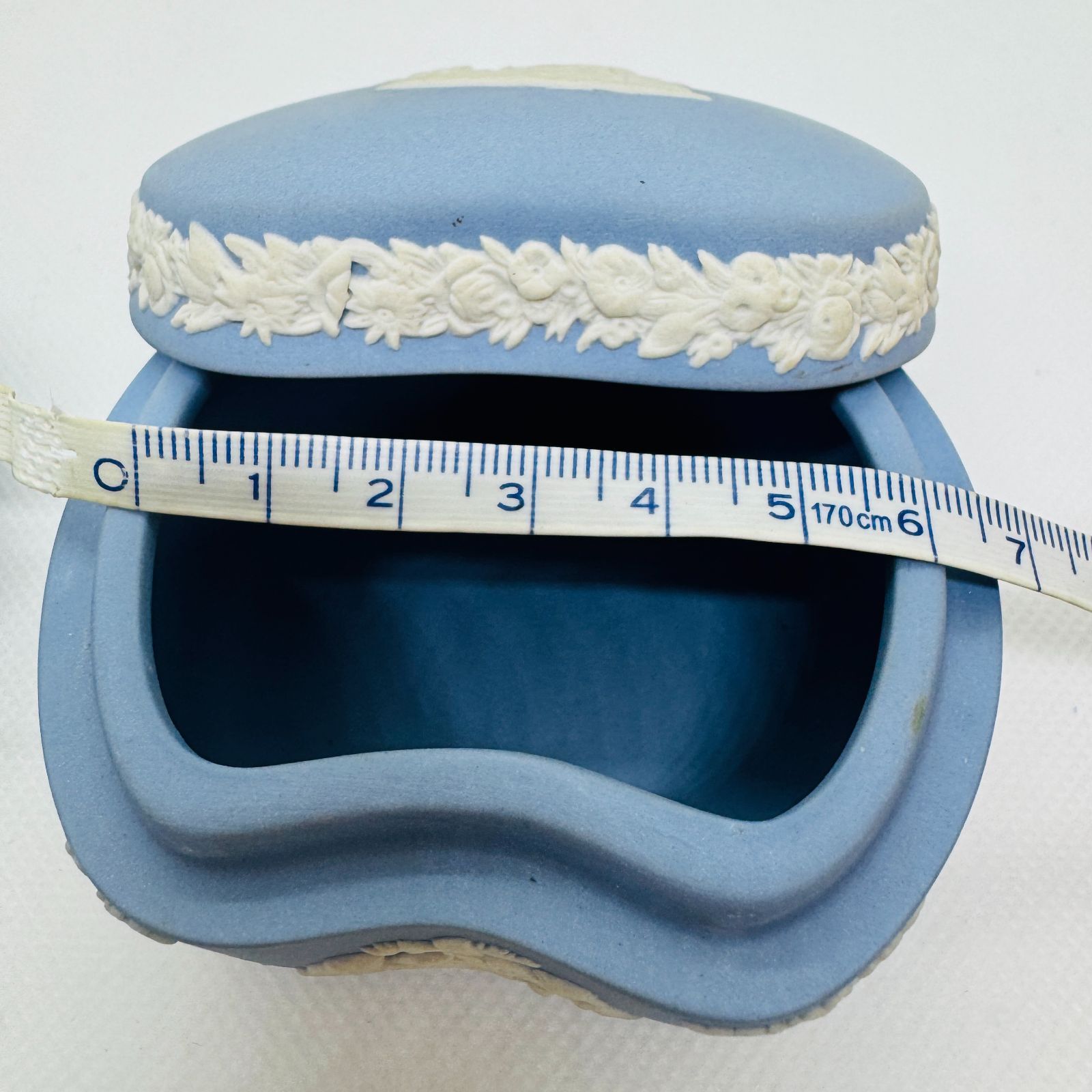 S【ヴィンテージ】WEDGWOOD ウェッジウッド ジャスパー ブルー 蓋付き