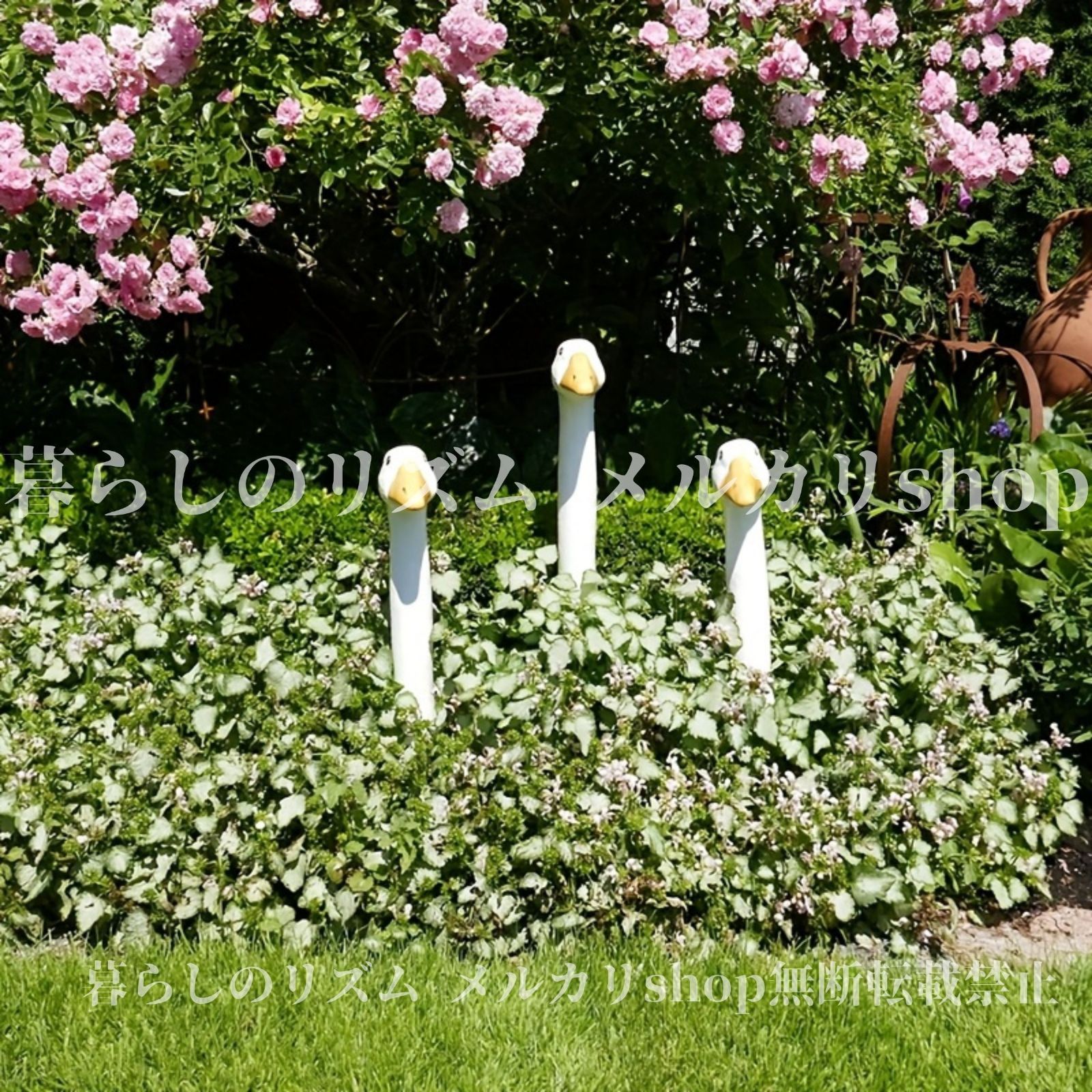 ガーデン装飾 3個セット ヴィンテージ風 ガチョウの頭 ガチョウガーデン装飾 グラウンドプラグ エクスプレスな目 樹脂製 屋外装飾 パティオ 芝生ガーデン ガーデニング 玄関先 花壇 ガーデンオブジェ かわいい 動物デザイン あひる モダン YUZUMIYA_COM