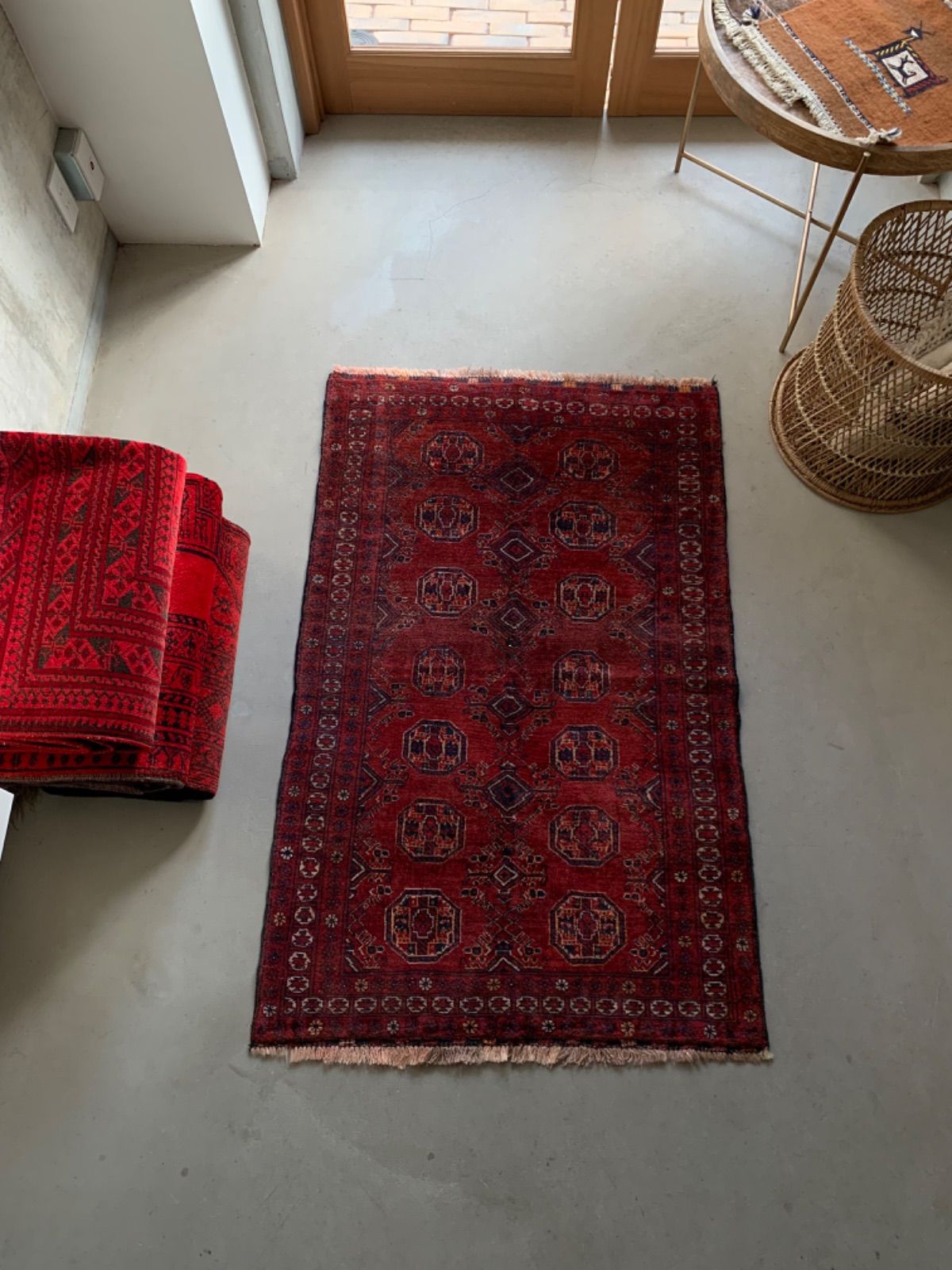Sale! アフガニスタン トライバルラグ  手織り絨毯  292x85cm