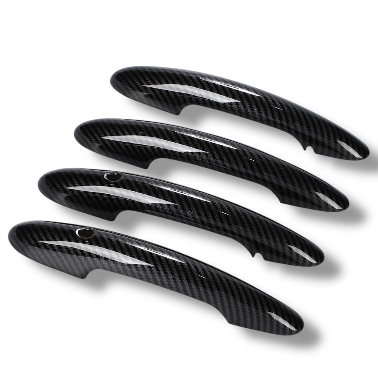 Kanoan BMW用 MINI ミニクーパー F54 F55 F60 等 ドアハンドルカバー ドアハンドル カバー 5ドア車 コンフォートアクセス 穴有り 対応 4個セット スマートキー ミニ クーパー クラブマン ハッチバック クロスオーバー [ブラック]