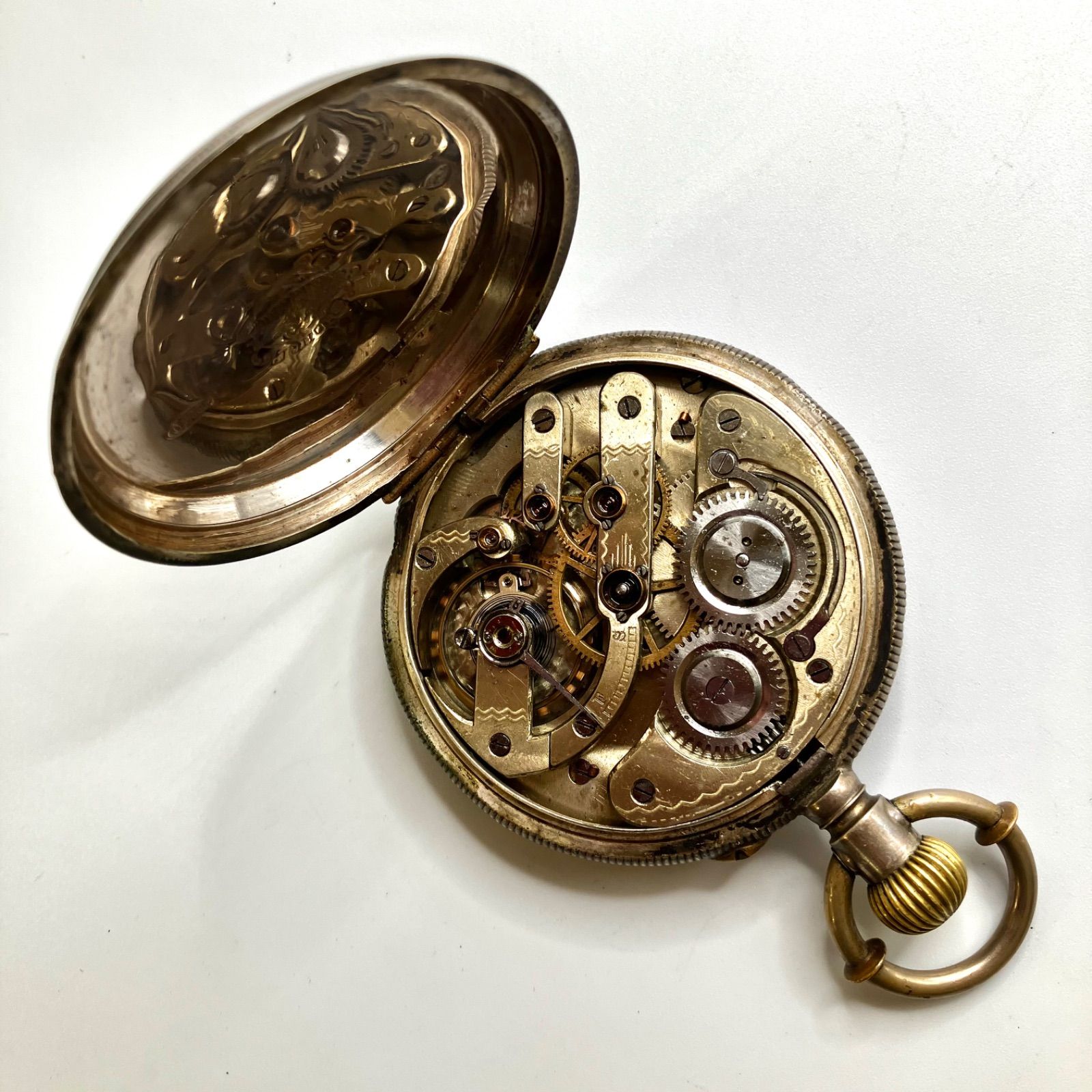 中古品・ジャンク品】JOHORE 懐中時計 手巻き 銀製 アンティーク