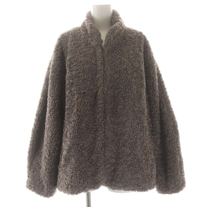 ストラ Stola. 23AW ボアスタンドカラーコート ジャケット ショート アウター 36 グレージュ /HS ■OS