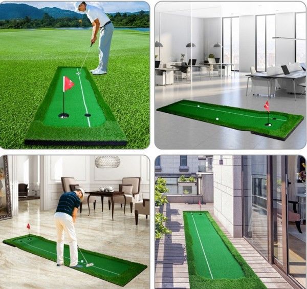 コミュニケーションのある ゴルフパターマット 3m ゴルフ パター 練習 マット ゴルフマット パッティング パター練習 ラフ 大型 厚手 室内 屋外 アプローチ 人工芝 300×58cm 今年も大人気！