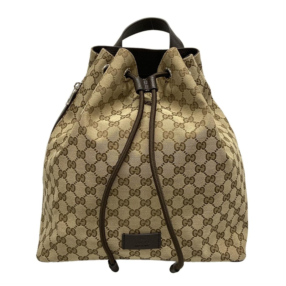 GUCCI グッチ リュックサック GG柄 449175 ベージュ×ダークブラウン レザー