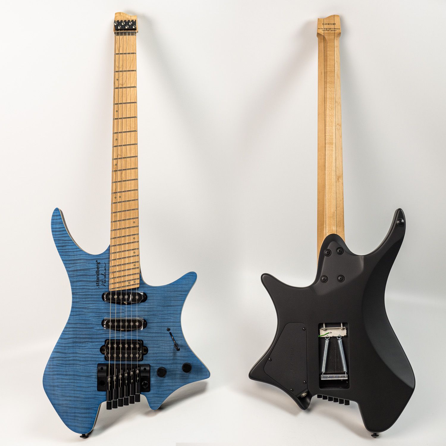 strandberg エレキギター ブルー/ナチュラル strandberg Boden J6 Trem Standard HSH 5A Quilted Maple / Clear
